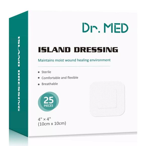 Dr. Med 25PCS Island Dressing, 4"X4" - Picture 1 of 4